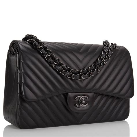 chanel so black chevron jumbo price|Chanel So Black Classic Double Flap C.